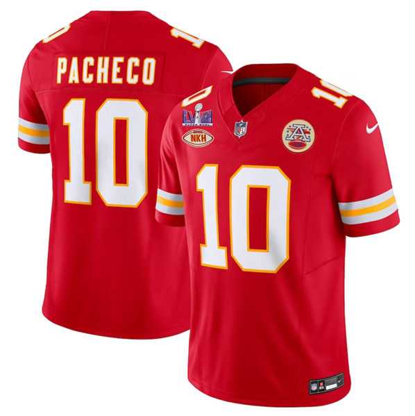 Men%27s Kansas City Chiefs #10 Isiah Pacheco Red 2024 F.U.S.E. Super Bowl LVIII Patch With NKH Patch Vapor Untouchable Limited Jersey Dzhi
